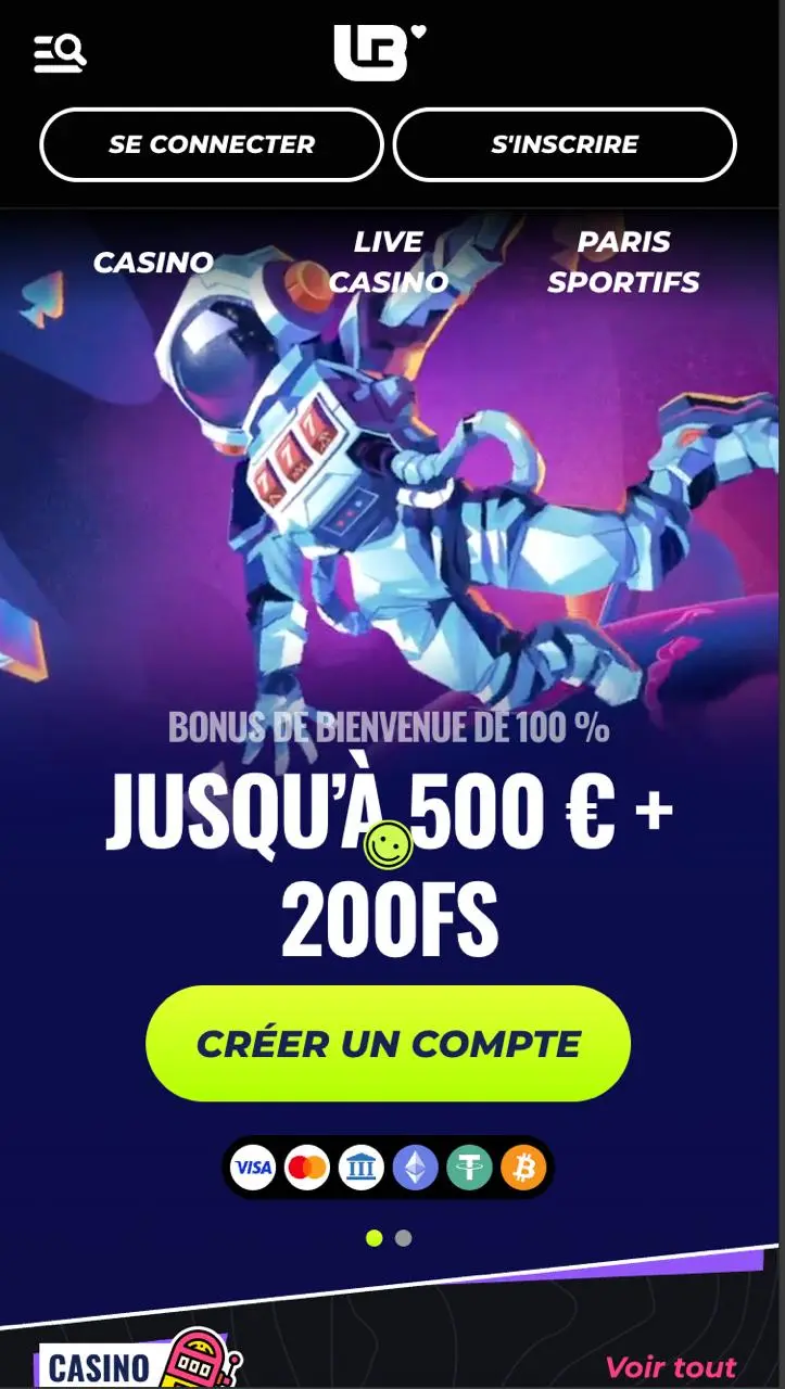 Version mobile Lunubet